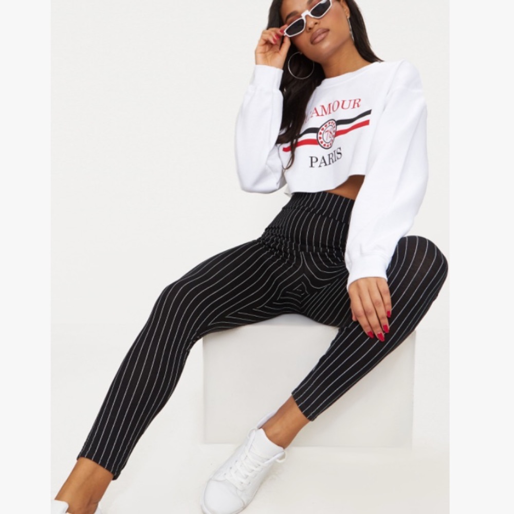 Pinstriped high waisted leggings! NWT